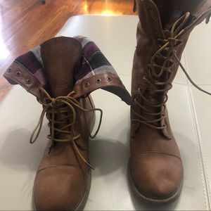 Light brown combat boots